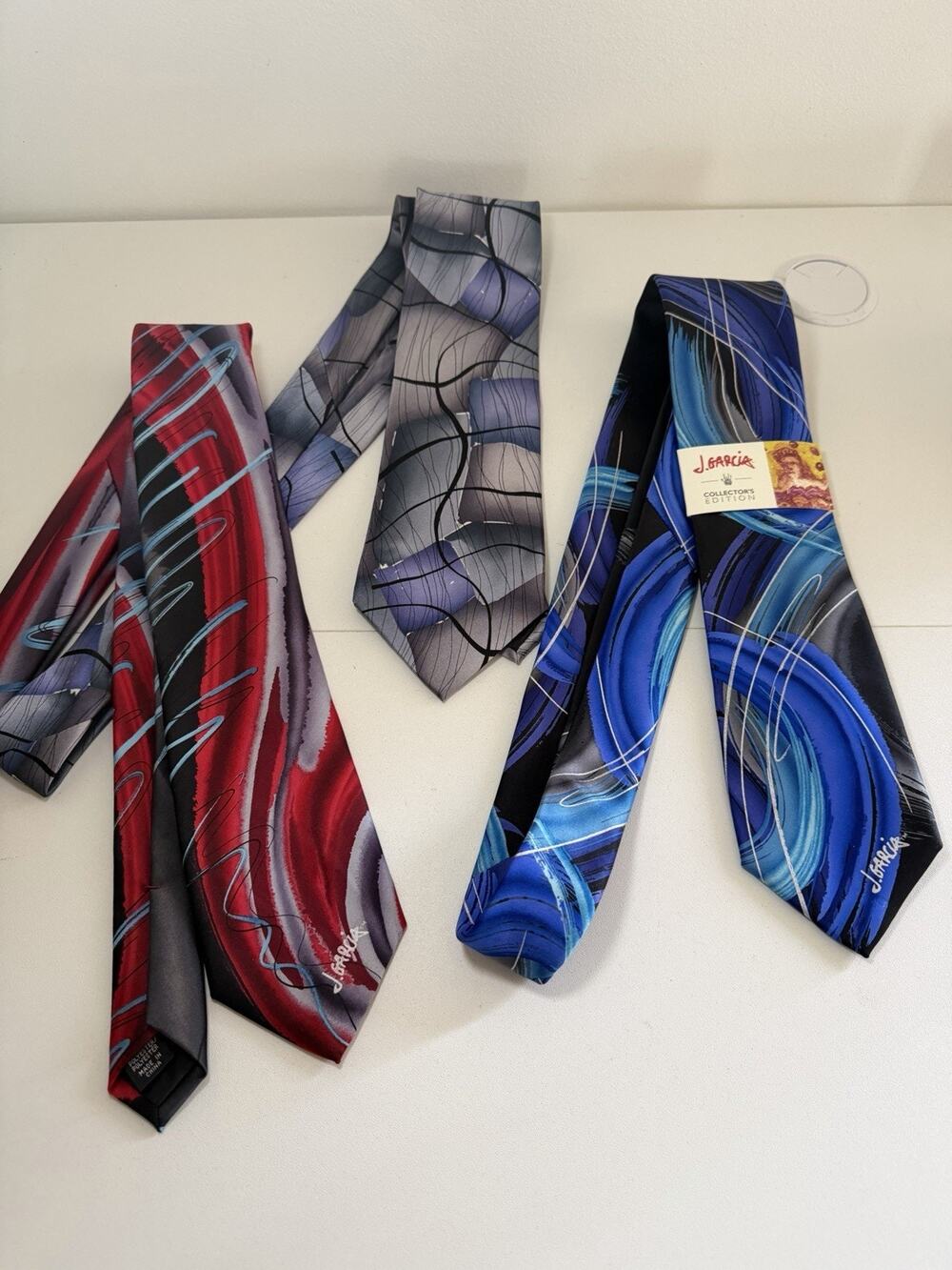 Lot Of 3 J. Garcia Limited Artist Series Neck Ties Abstract Wearable Art 1 NWT